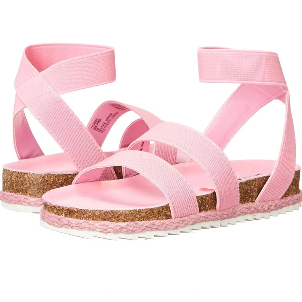 Steve Madden Girls Kimmie Espadrille Wedge Sandal Pink Kids Size 3